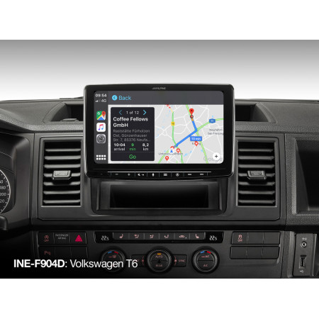 Alpine INE-F904D 9 colių liečiamas ekranas, integruota navigacija, DAB+, HDMI ir Apple CarPlay bei Android Auto suderinamumas