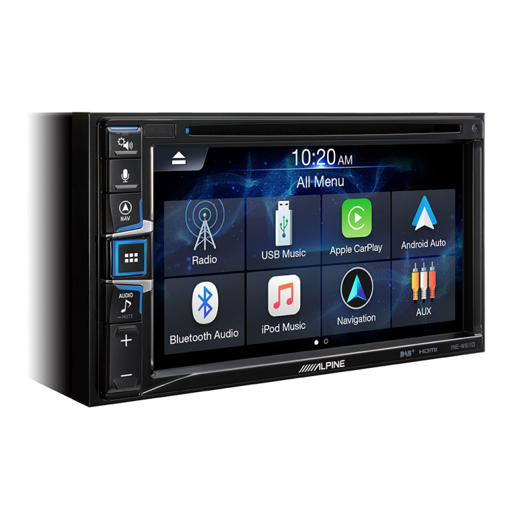 Alpine INE-W611D 6,5 colio jutiklinis ekranas, integruota navigacija, DAB+, HDMI, CD/DVD grotuvas ir Apple CarPlay bei Android Auto