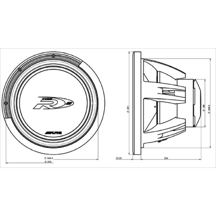 Žemų dažnių garsiakalbis Alpine SWR-1522D