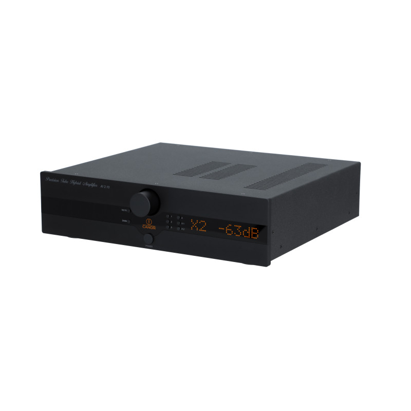 Canor AI 2.10 hibridinis integruotas stiprintuvas, galia yra 2 x 150 W / 4 Ω.