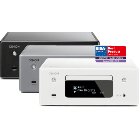 Denon CEOL-N10 tinklinis muzikos centras su CD grotuvu ir HEOS multiroom  ir lentyninemis kolonėlėmis