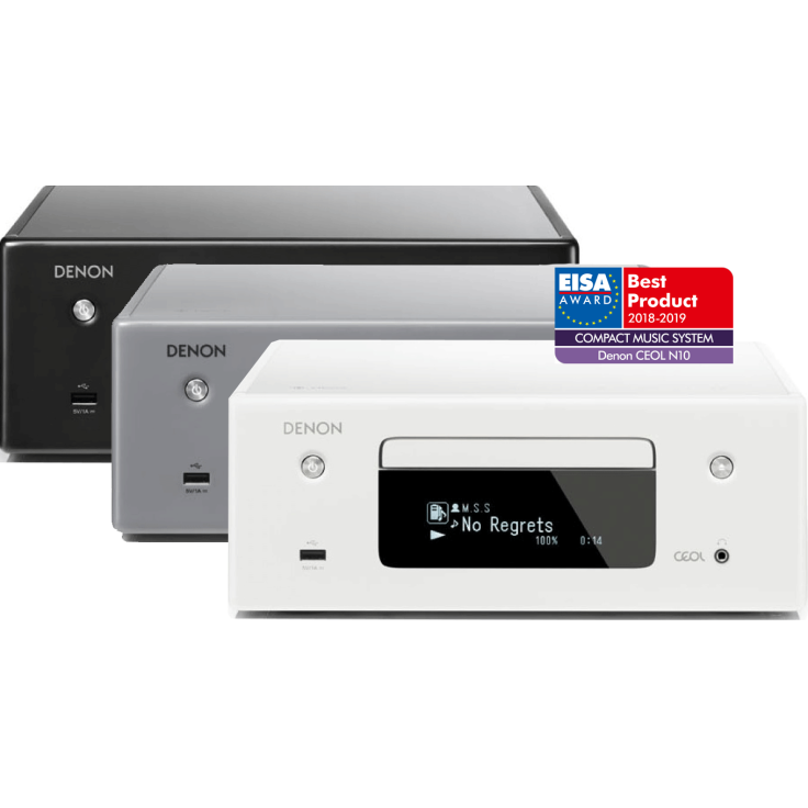 Denon CEOL-N10 tinklinis muzikos centras su CD grotuvu ir HEOS multiroom  ir lentyninemis kolonėlėmis