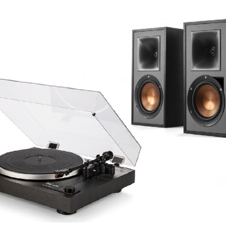 Komplektas Klipsch R-50PM aktyvios lentyninė garso kolonėlė su patefonu DUAL CS 418