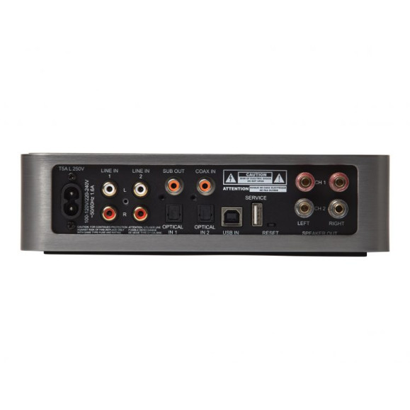 ELAC EA101EQ-G  integruotas stiprintuvas su DSP, galingumas 2 x 80W, valdomas aplikacija, USB DAC, SUB Out