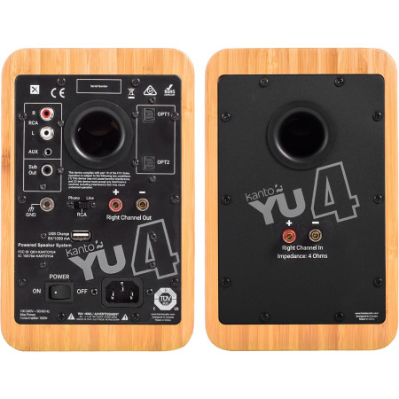 Kanto YU4 lentyninės garso kolonėlės, bamboo (pora)