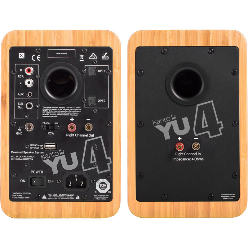 Kanto YU4 lentyninės garso kolonėlės, bamboo (pora)