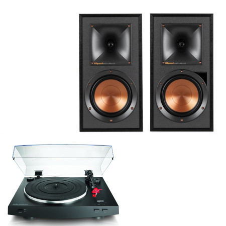 Komplektas Klipsch R-51PM aktyvios lentyninė garso kolonėlė  aktyvios  su USB-DAC su patefonu Audio Technika AT-LP3