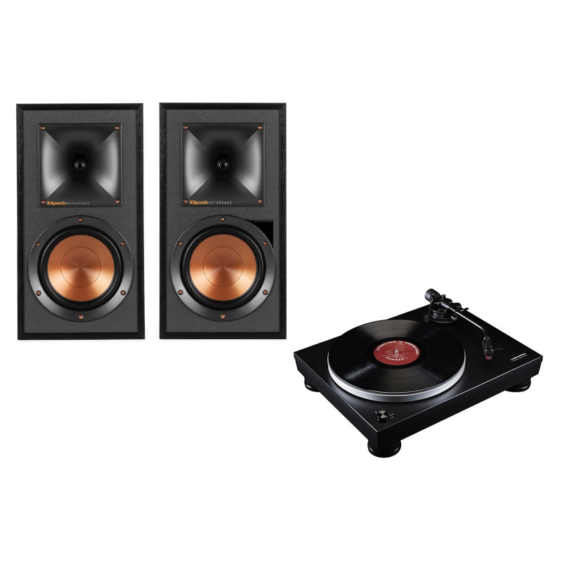 Komplektas Klipsch R-51PM aktyvios lentyninė garso kolonėlė  aktyvios  su USB-DAC su patefonu Audio Technika AT-LP5x