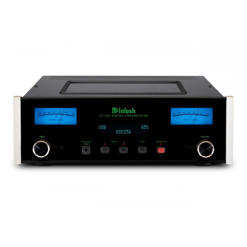 McIntosh D1100 pradinis stereo stiprintuvas su DAC, balansinės XLR išvestis.