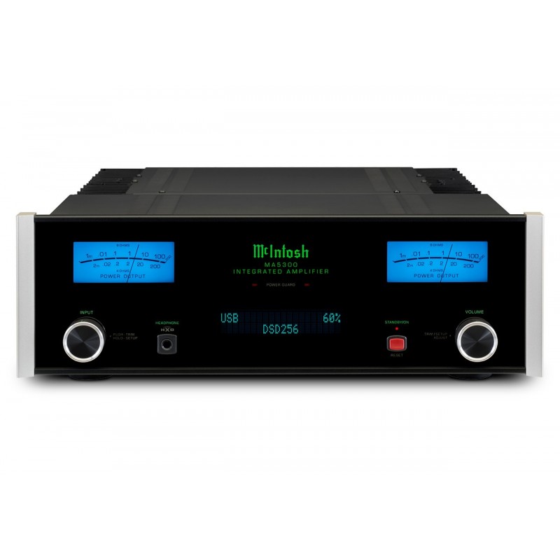 McIntosh MA5300 stereo integruotas stiprintuvas su DAC, balansinė XLR išvestis. Galingumas 2x140W