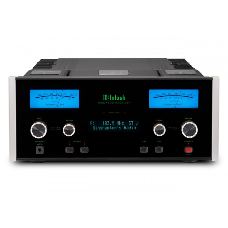 McIntosh MAC7200 stereo stiprintuvas, FM radijas, DAC, balansinė XLR išvestis. Galingumas 2x200W