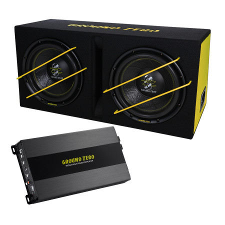 GROUND ZERO BASSKIT GZ 777 automobilinis komplektas su žemų dažnių kolonėle ir stiprintuvu  #Nemokamas pristatymas