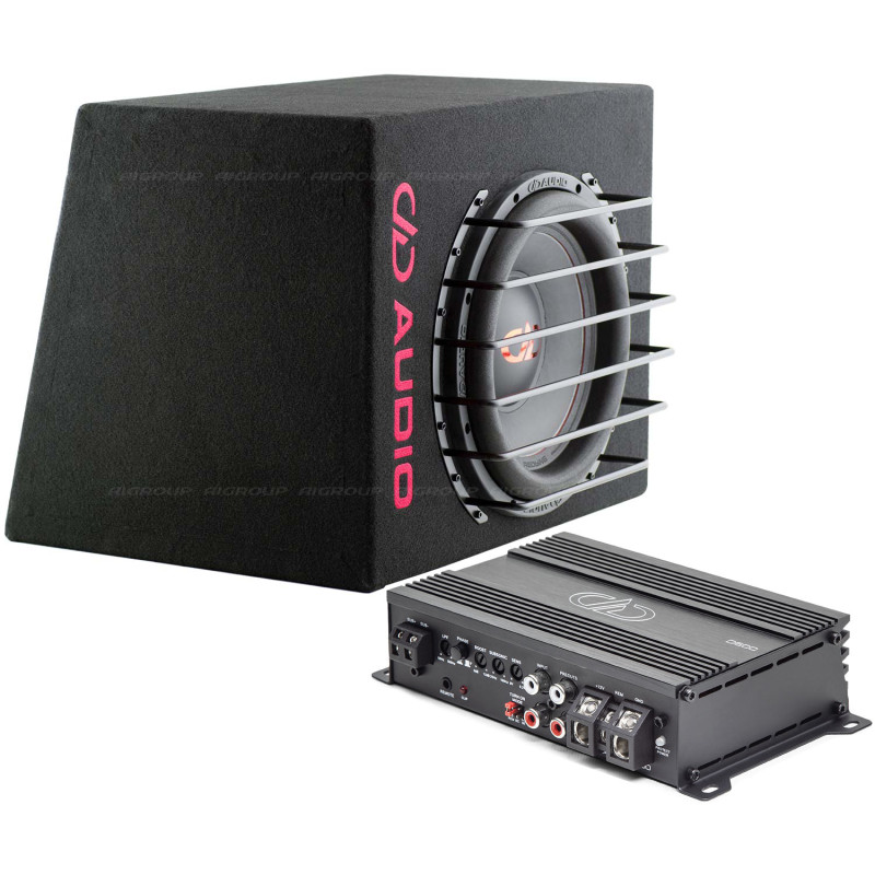 DD audio Basskit DD D600 + DDRLE-M12d automobilinis komplektas su žemų dažnių kolonėle ir stiprintuvu