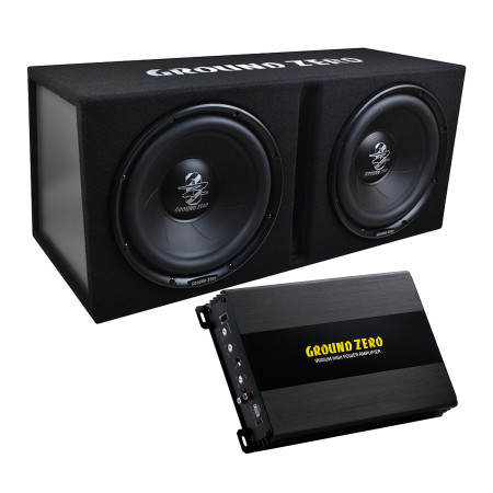 GROUND ZERO 500 SPL BassKit automobilinis komplektas su žemų dažnių kolonėle ir stiprintuvu,galingumas 630W  #Nemokamas pristatymas