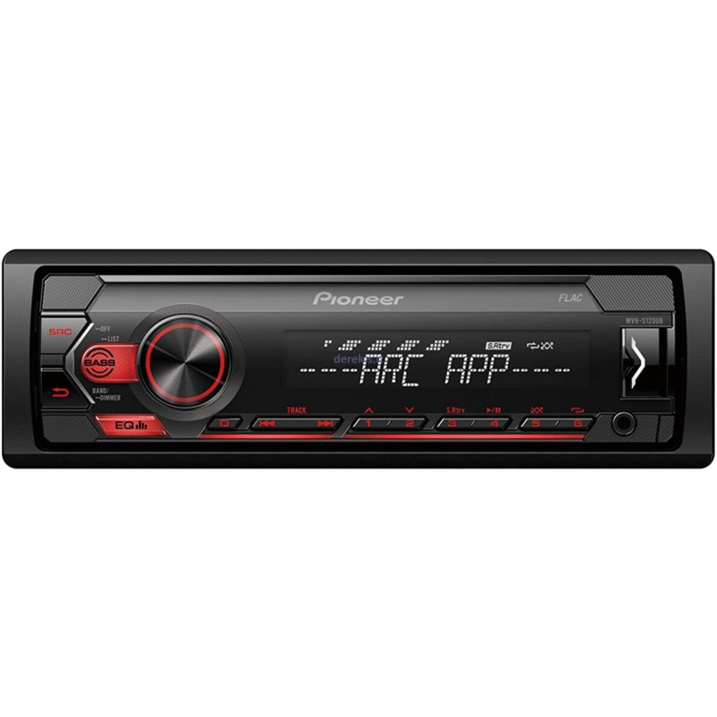 Pioneer DEH-S120UB  automagnetola, CD grotuvas, USB, galingumas 4 x 50W  MOSFET power, valdoma Android aplikacija.