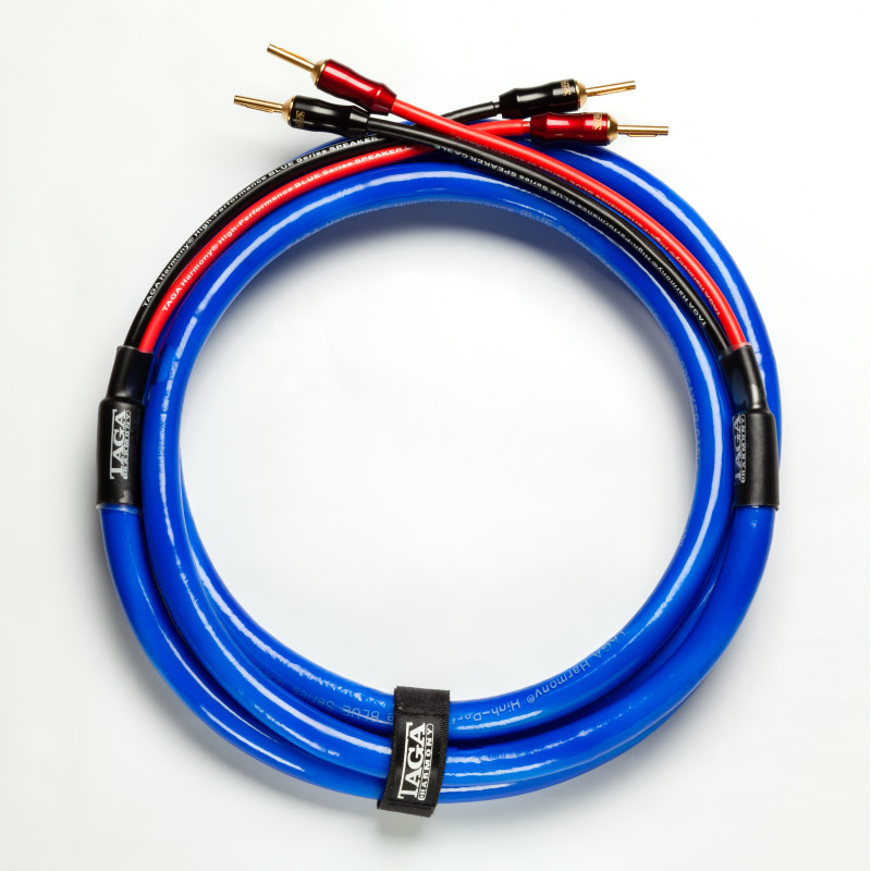 Taga Harmony kolonėlių kabelis BLUE-16 ,16 AWG/1.3mm2  OFC Varis su Banan tipo kištukais