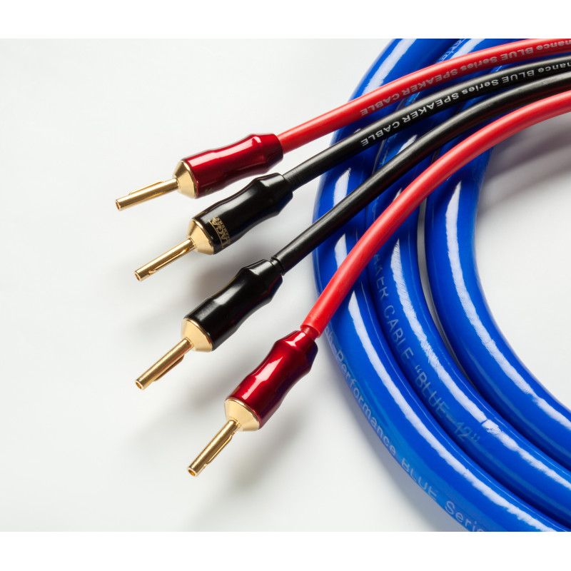 Taga Harmony kolonėlių kabelis BLUE-16 ,16 AWG/1.3mm2  OFC Varis su Banan tipo kištukais