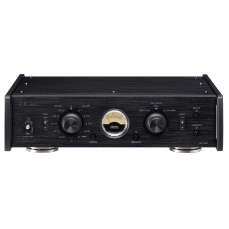 Teac PE-505 pradinis patefono stiprintuvas, juodas #Nemokamas pristatymas