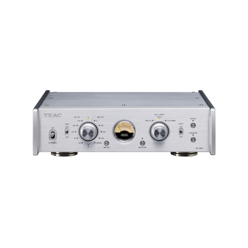 Teac PE-505 pradinis patefono stiprintuvas, sidabrinis #Nemokamas pristatymas