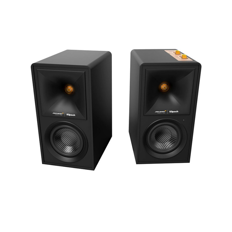 Klipsch The Fives McLaren Edition belaidės lentyninės kolonėlės
