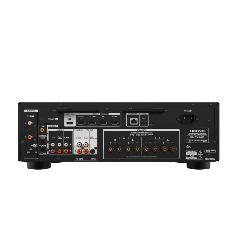 Onkyo TX-8470  stereo 2.1 stiprintuvas su tinklo grotuvu 2x140W
